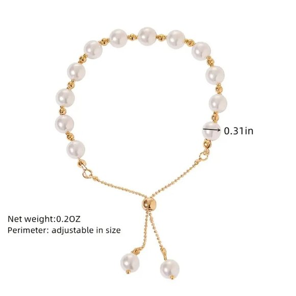 Faux Pearl Boho Bracelet - Picture 3 of 3